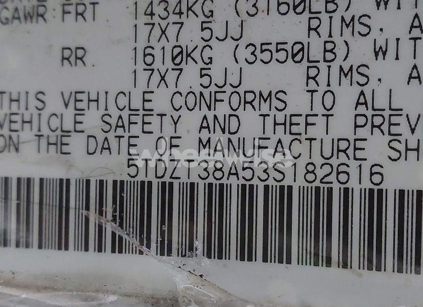 Photo 9 of 2003 Toyota Sequoia LIMITED V8 (VIN 5TDZT38A53S182616)