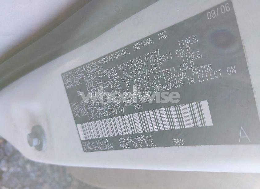 Photo 9 of 2007 Toyota Sequoia LIMITED V8 (VIN 5TDZT38A67S287137)