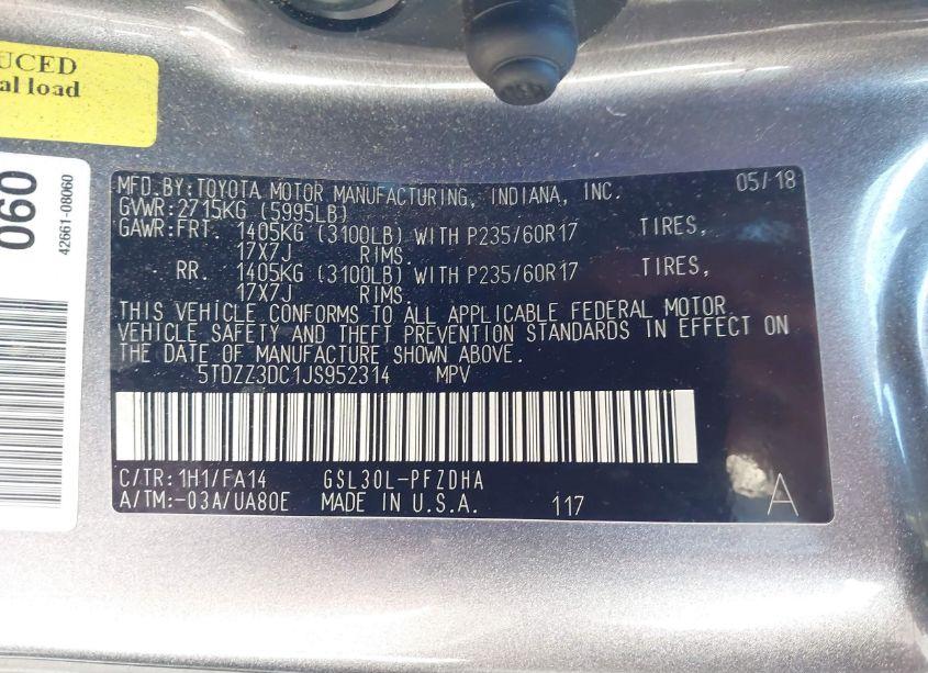 Photo 9 of 2018 Toyota Sienna L 7 PASSENGER (VIN 5TDZZ3DC1JS952314)