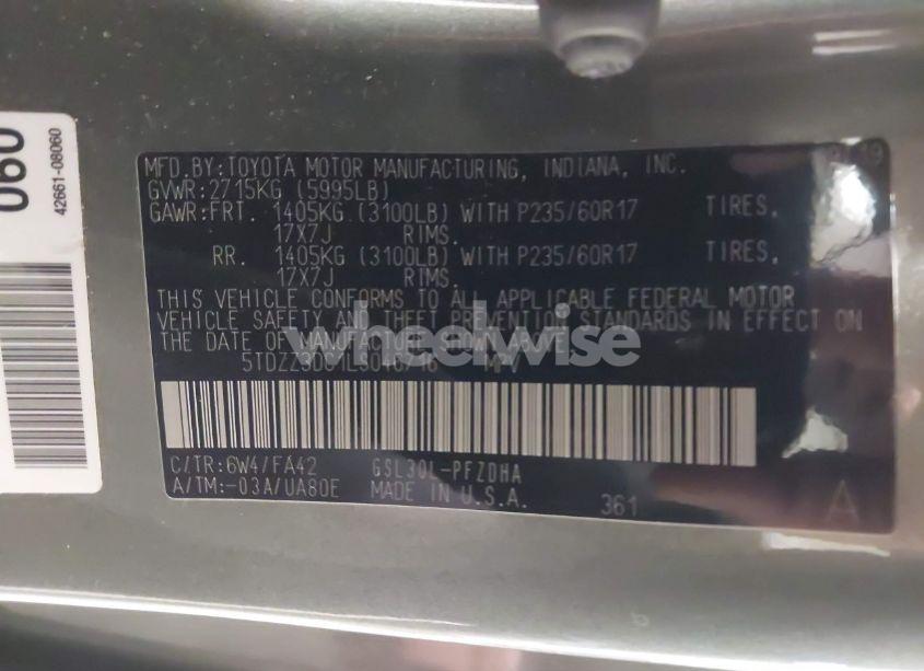 Photo 9 of 2020 Toyota Sienna L (VIN 5TDZZ3DC1LS046716)