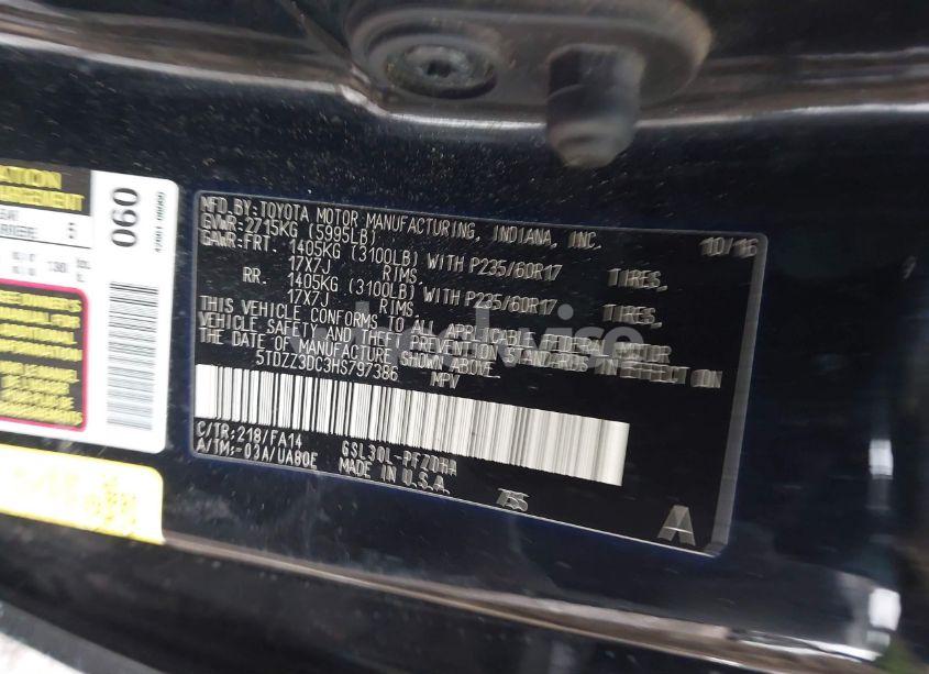 Photo 9 of 2017 Toyota Sienna L 7 PASSENGER (VIN 5TDZZ3DC3HS797386)