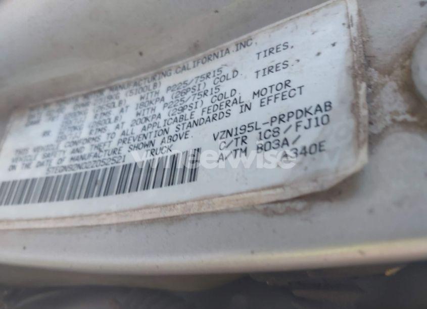 Photo 6 of 2002 Toyota Tacoma PRERUNNER V6 (VIN 5TEGN92N02Z052521)