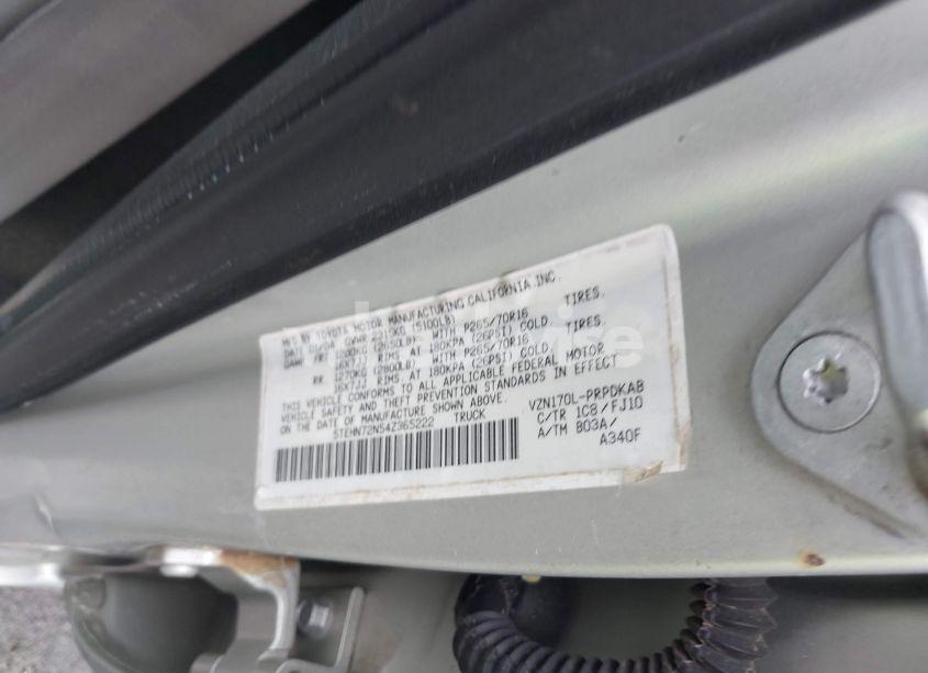 Photo 9 of 2004 Toyota Tacoma BASE V6 (VIN 5TEHN72N54Z365222)