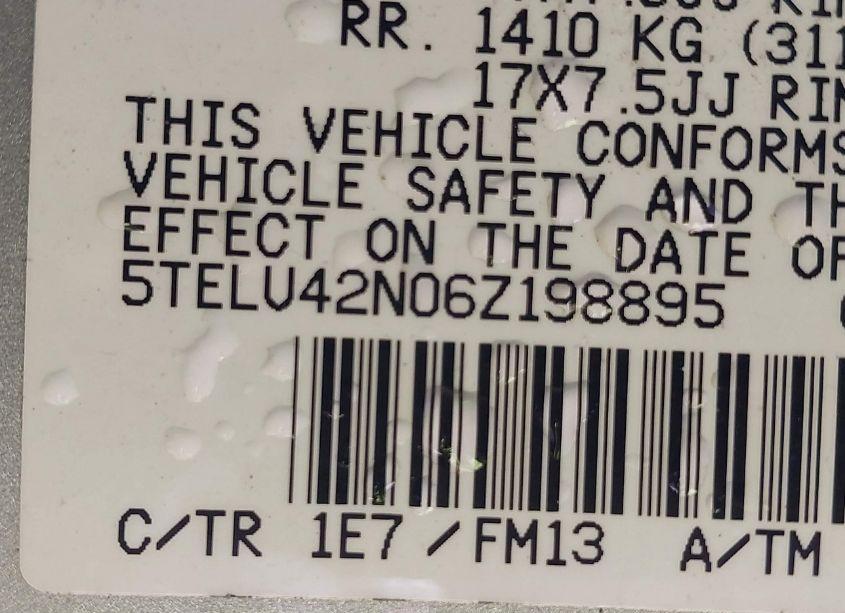 Photo 9 of 2006 Toyota Tacoma DOUBLE CAB (VIN 5TELU42N06Z198895)