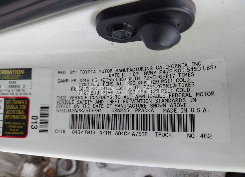 Photo 9 of 2008 Toyota Tacoma BASE V6 (VIN 5TELU42N28Z513294)