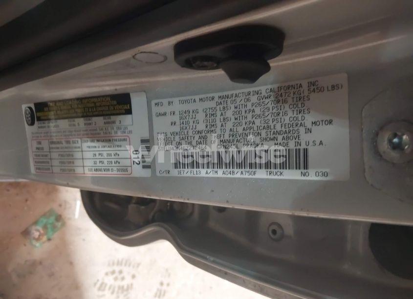 Photo 9 of 2006 Toyota Tacoma DOUBLE CAB (VIN 5TELU42N46Z272464)