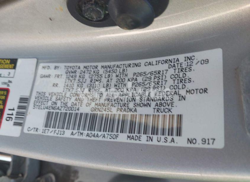 Photo 9 of 2010 Toyota Tacoma DOUBLE CAB (VIN 5TELU4EN6AZ720014)