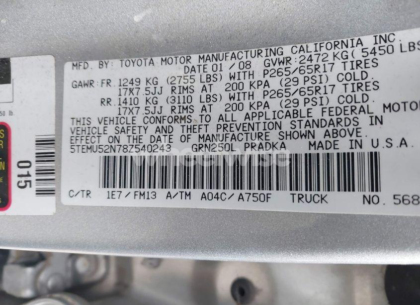 Photo 9 of 2008 Toyota Tacoma DOUBLE CAB LONG BED (VIN 5TEMU52N78Z540243)