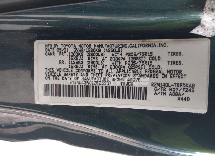 Photo 9 of 2001 Toyota Tacoma (VIN 5TENL42N01Z825907)