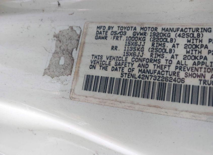 Photo 9 of 2003 Toyota Tacoma (VIN 5TENL42N73Z262406)