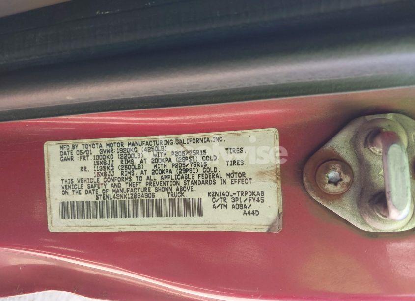 Photo 9 of 2001 Toyota Tacoma (VIN 5TENL42NX1Z834906)