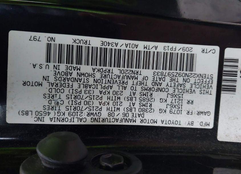 Photo 9 of 2009 Toyota Tacoma (VIN 5TENX22N09Z597833)