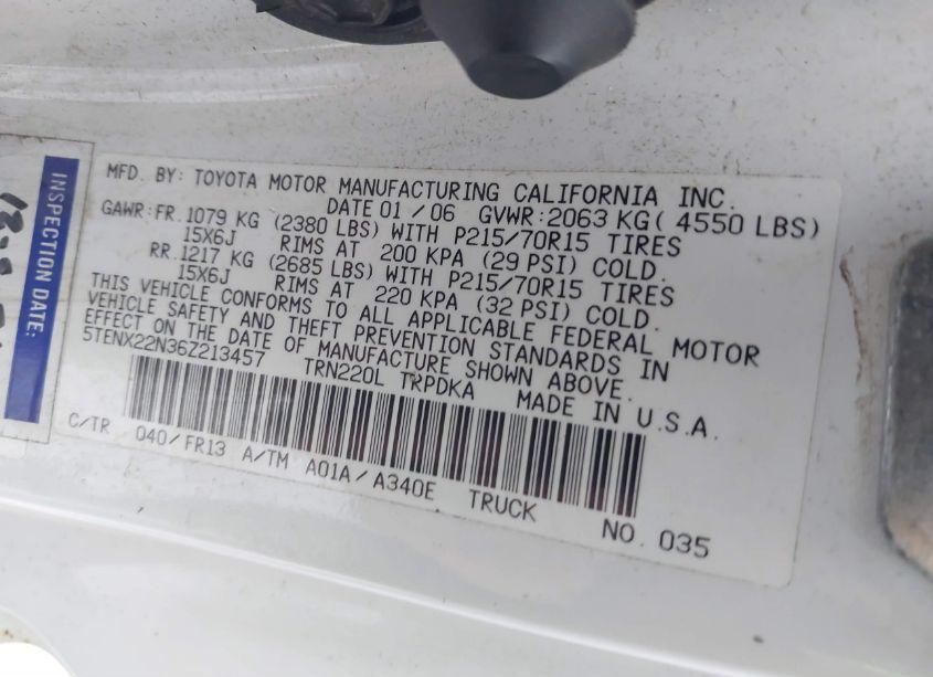 Photo 9 of 2006 Toyota Tacoma N/A (VIN 5TENX22N36Z213457)