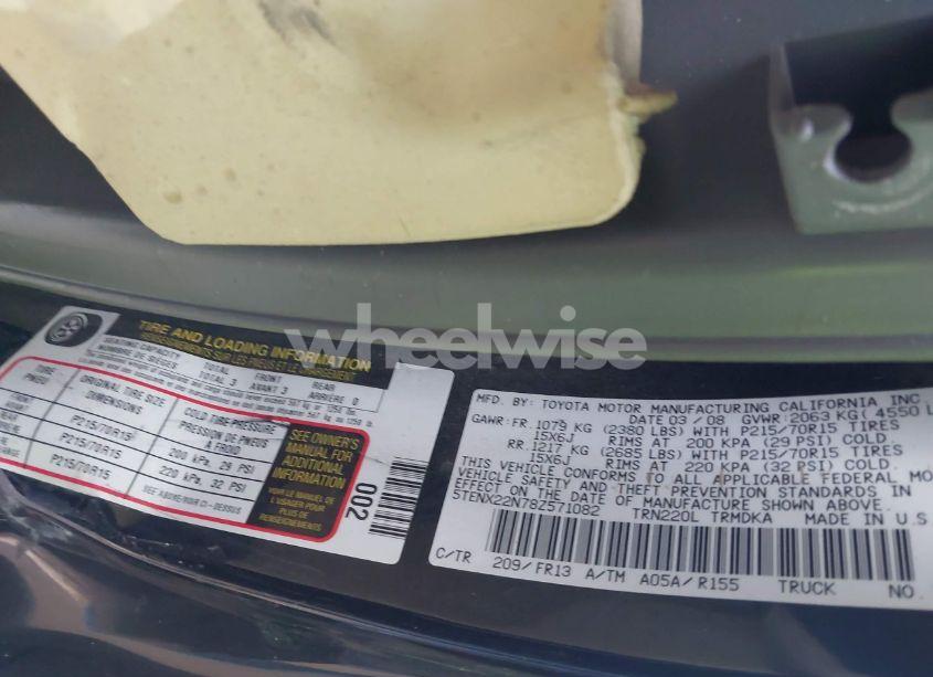 Photo 9 of 2008 Toyota Tacoma (VIN 5TENX22N78Z571082)