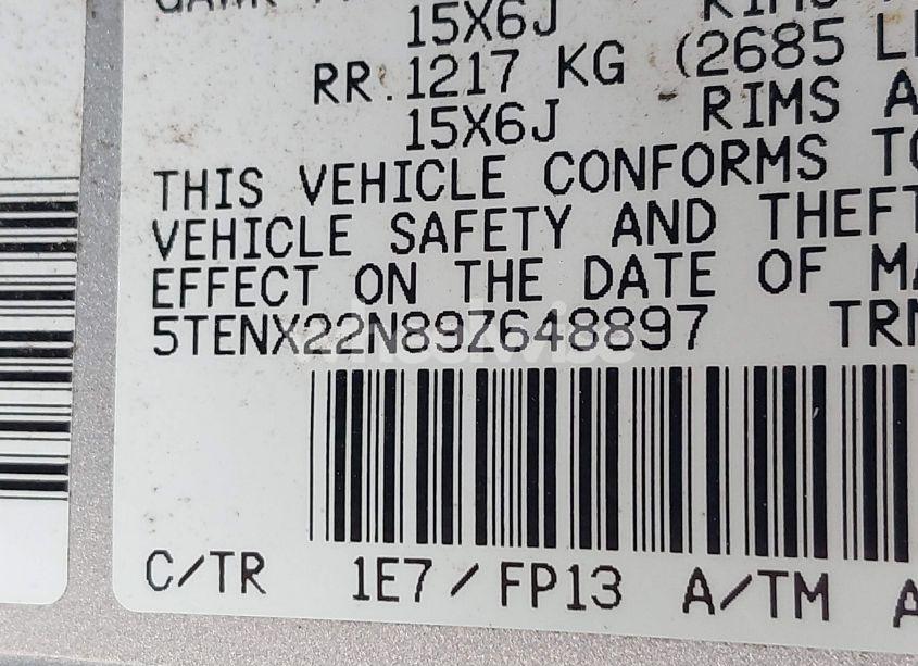 Photo 9 of 2009 Toyota Tacoma (VIN 5TENX22N89Z648897)