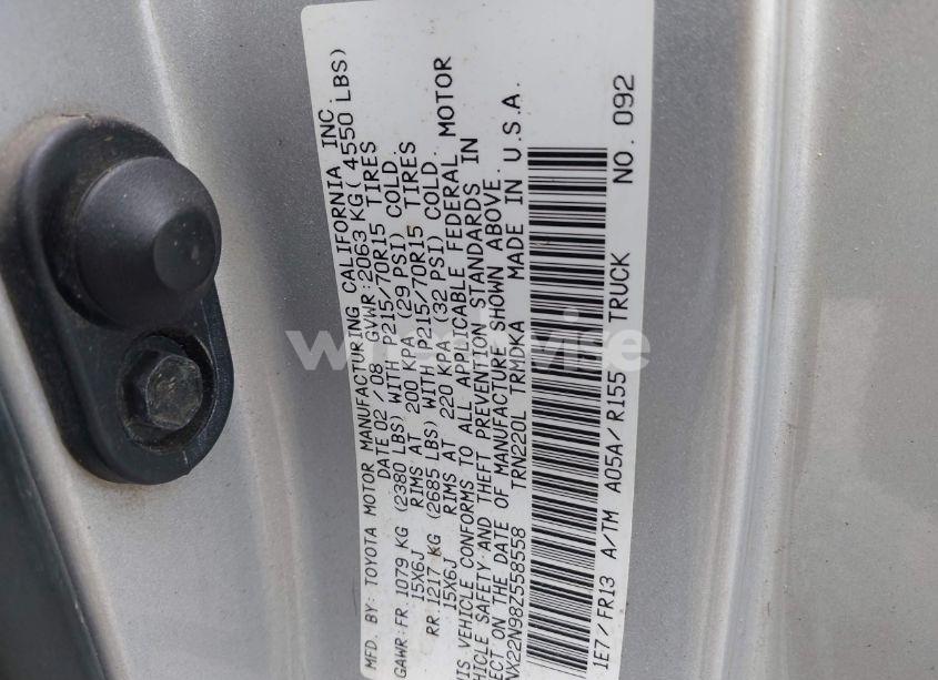 Photo 9 of 2008 Toyota Tacoma (VIN 5TENX22N98Z558558)