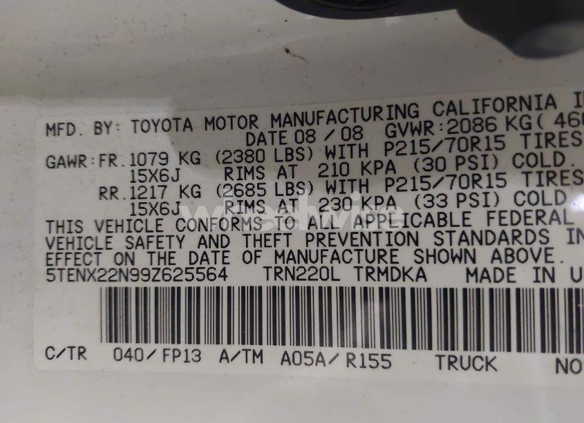 Photo 9 of 2009 Toyota Tacoma (VIN 5TENX22N99Z625564)