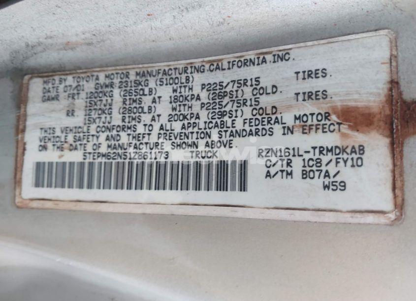 Photo 9 of 2001 Toyota Tacoma (VIN 5TEPM62N51Z861173)