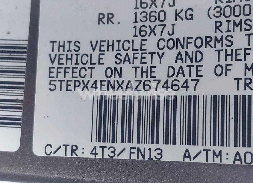 Photo 9 of 2010 Toyota Tacoma (VIN 5TEPX4ENXAZ674647)