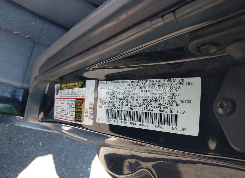 Photo 9 of 2008 Toyota Tacoma (VIN 5TETX22N28Z568386)