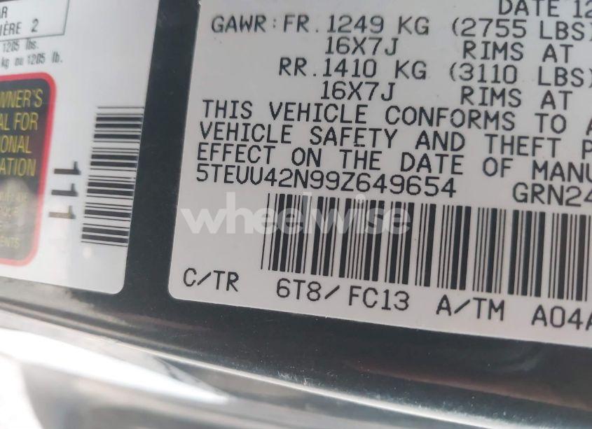 Photo 9 of 2009 Toyota Tacoma BASE V6 (VIN 5TEUU42N99Z649654)