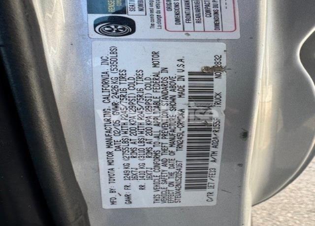 Photo 8 of 2005 Toyota Tacoma ACCESS CAB (VIN 5TEUX42N15Z054167)