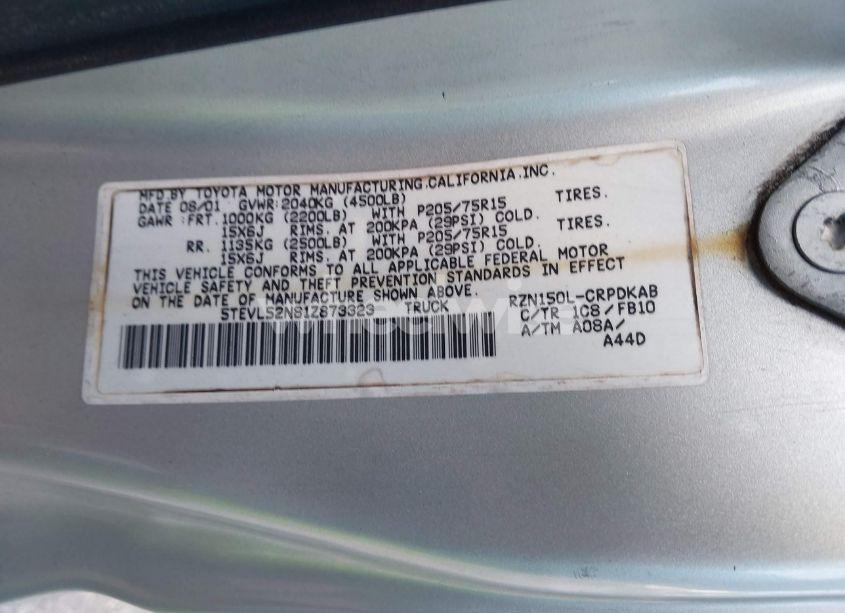 Photo 9 of 2001 Toyota Tacoma (VIN 5TEVL52N81Z873323)