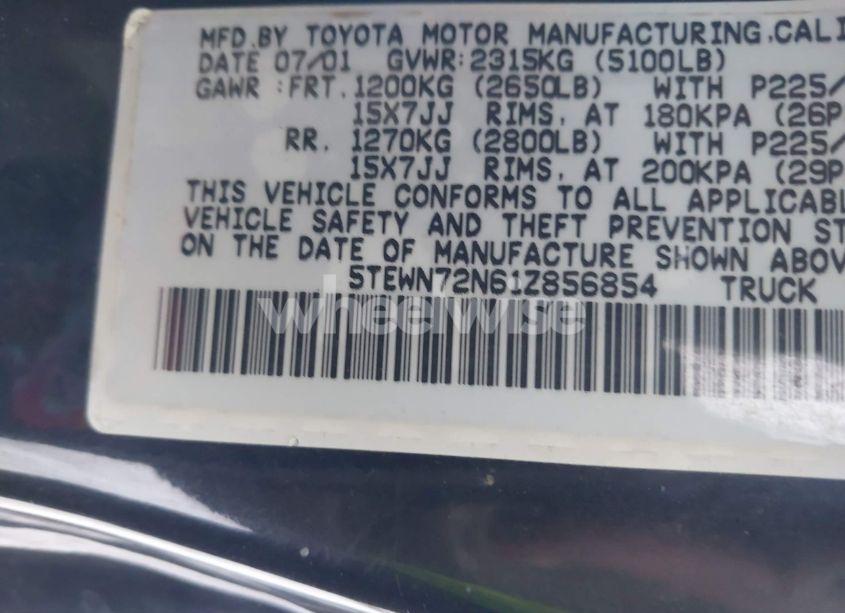 Photo 9 of 2001 Toyota Tacoma BASE V6 (VIN 5TEWN72N61Z856854)