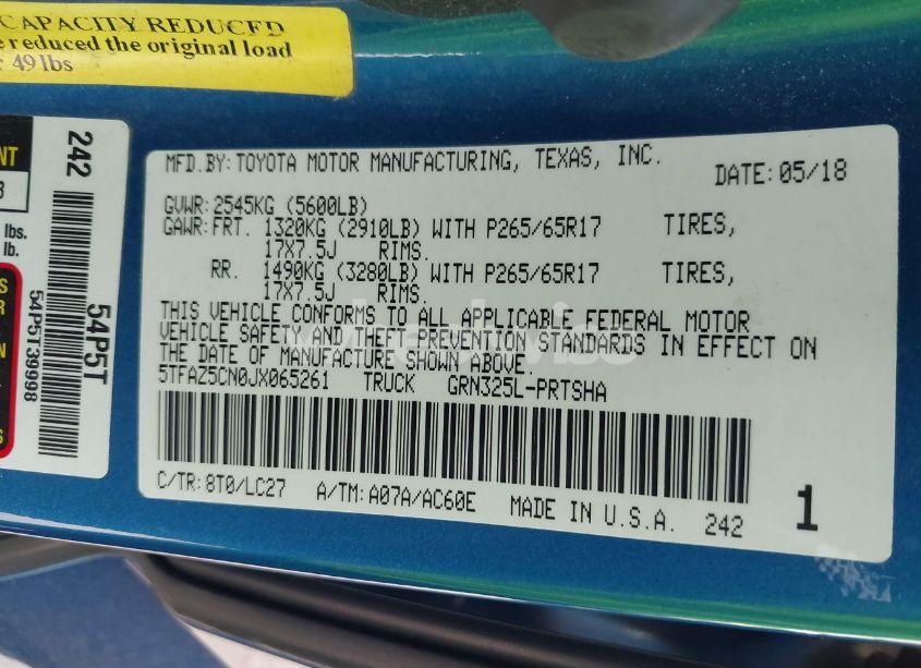 Photo 9 of 2018 Toyota Tacoma (VIN 5TFAZ5CN0JX065261)