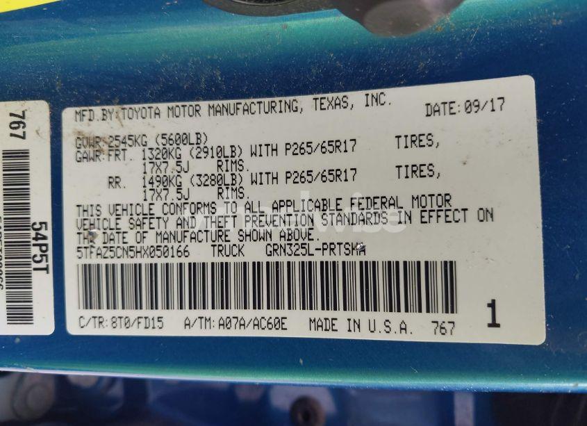 Photo 9 of 2017 Toyota Tacoma TRD SPORT (VIN 5TFAZ5CN5HX050166)