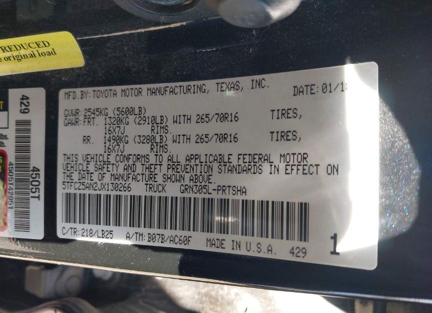 Photo 9 of 2018 Toyota Tacoma TRD PRO (VIN 5TFCZ5AN2JX130266)