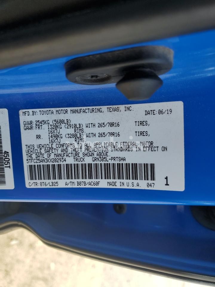 Photo 13 of 2019 TOYOTA TACOMA DOUBLE CAB (VIN 5TFCZ5AN3KX202934)