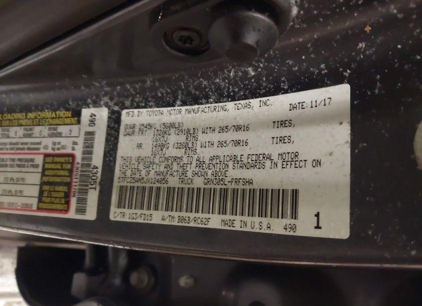 Photo 9 of 2018 Toyota Tacoma TRD OFF ROAD (VIN 5TFCZ5AN5JX124056)