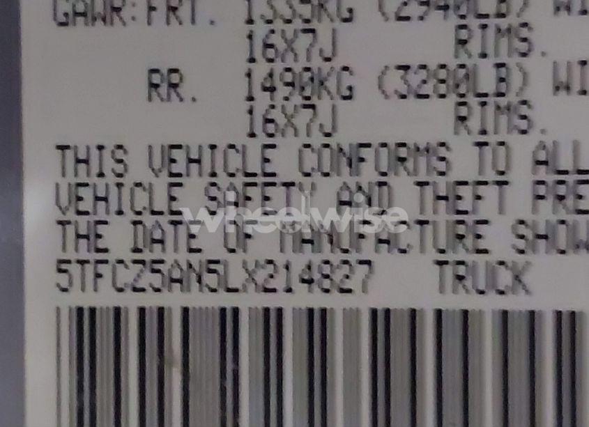 Photo 9 of 2020 Toyota Tacoma TRD OFF-ROAD (VIN 5TFCZ5AN5LX214827)