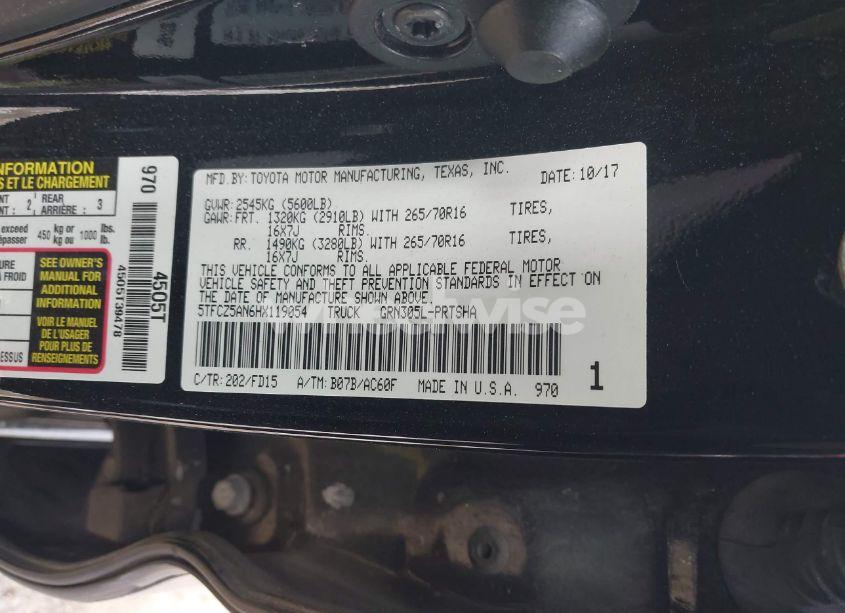 Photo 9 of 2017 Toyota Tacoma TRD OFF ROAD (VIN 5TFCZ5AN6HX119054)