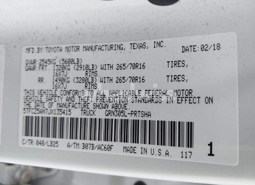 Photo 9 of 2018 Toyota Tacoma TRD PRO (VIN 5TFCZ5AN7JX135415)