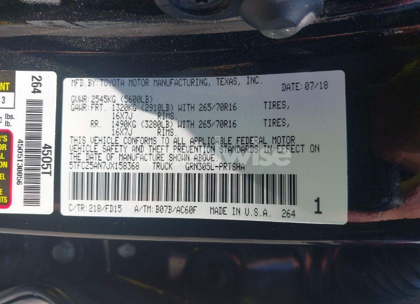 Photo 9 of 2018 Toyota Tacoma TRD OFF ROAD (VIN 5TFCZ5AN7JX158368)