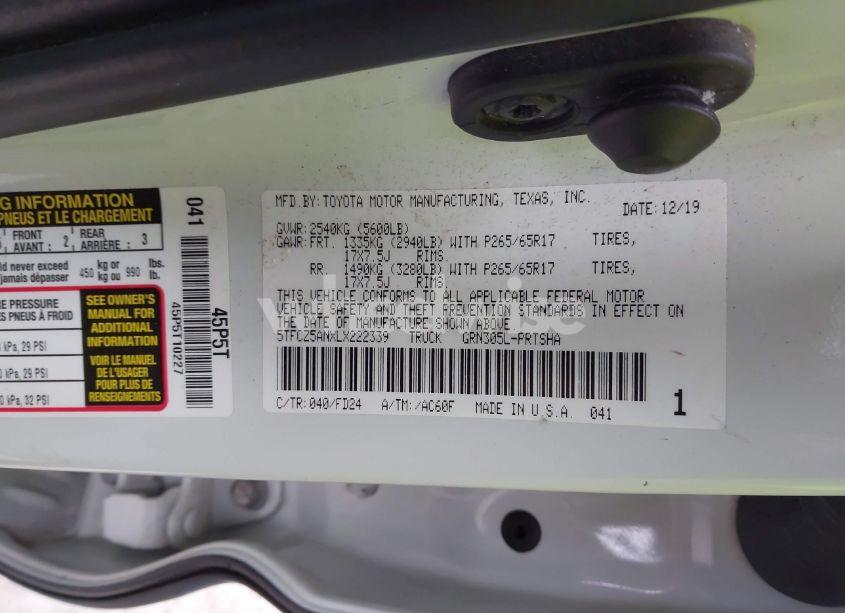 Photo 9 of 2020 Toyota Tacoma (VIN 5TFCZ5ANXLX222339)