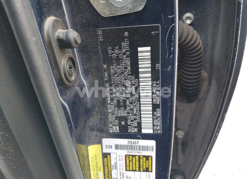 Photo 9 of 2009 Toyota Tundra GRADE 5.7L V8 (VIN 5TFEV54109X071145)