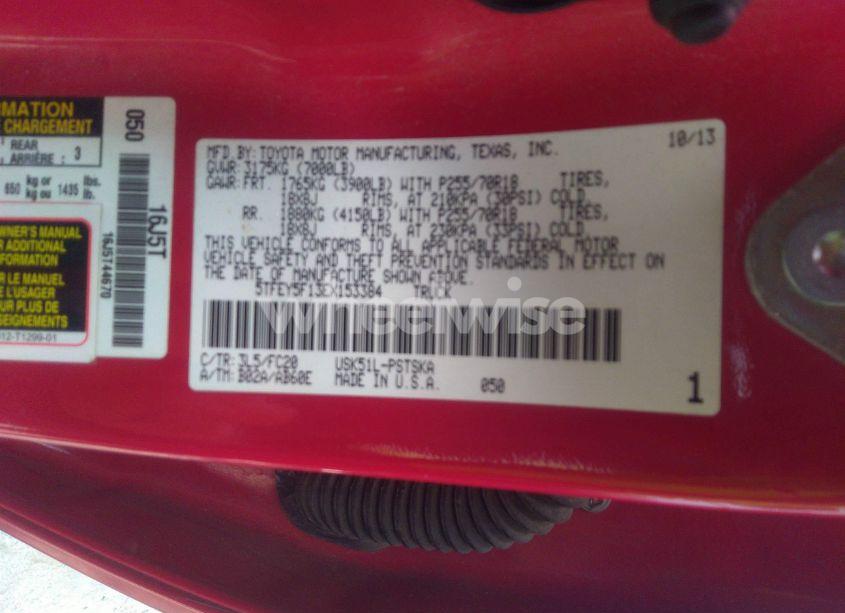 Photo 9 of 2014 Toyota Tundra SR5 5.7L V8 (VIN 5TFEY5F13EX153384)