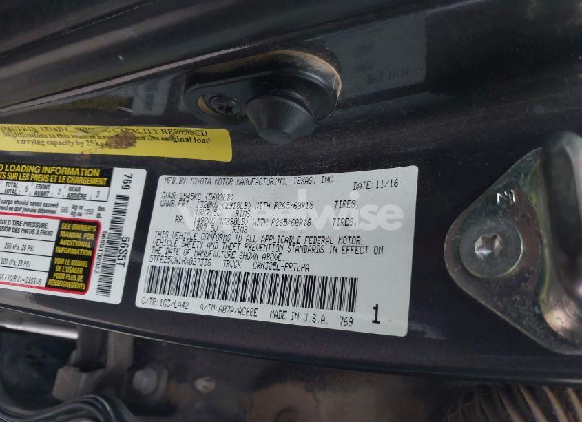 Photo 9 of 2017 Toyota Tacoma LIMITED (VIN 5TFEZ5CN1HX027338)