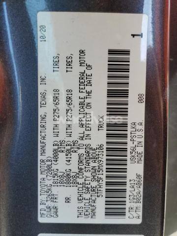 Photo 5 of 2021 TOYOTA TUNDRA CREWMAX LIMITED (VIN 5TFHY5F15MX973106)