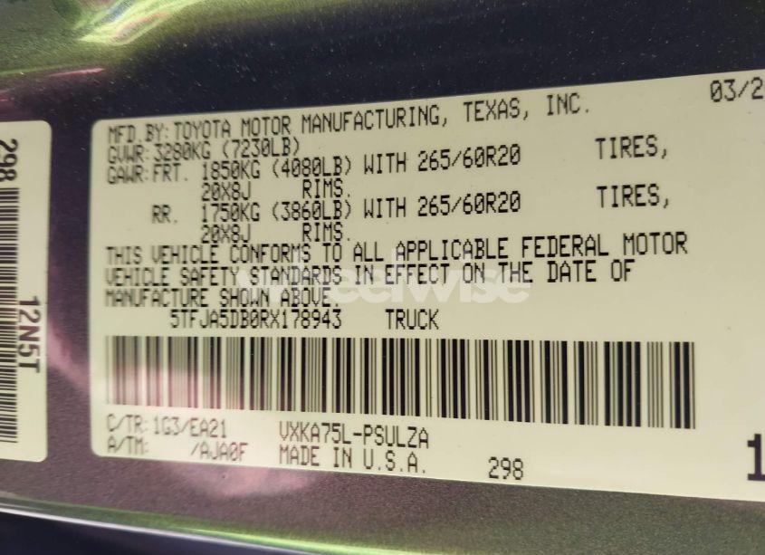 Photo 9 of 2024 Toyota Tundra LIMITED (VIN 5TFJA5DB0RX178943)