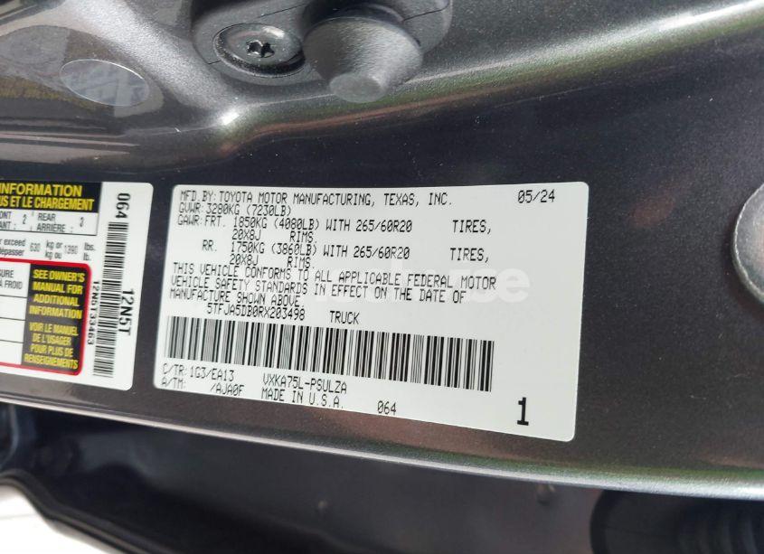 Photo 9 of 2024 Toyota Tundra LIMITED (VIN 5TFJA5DB0RX203498)