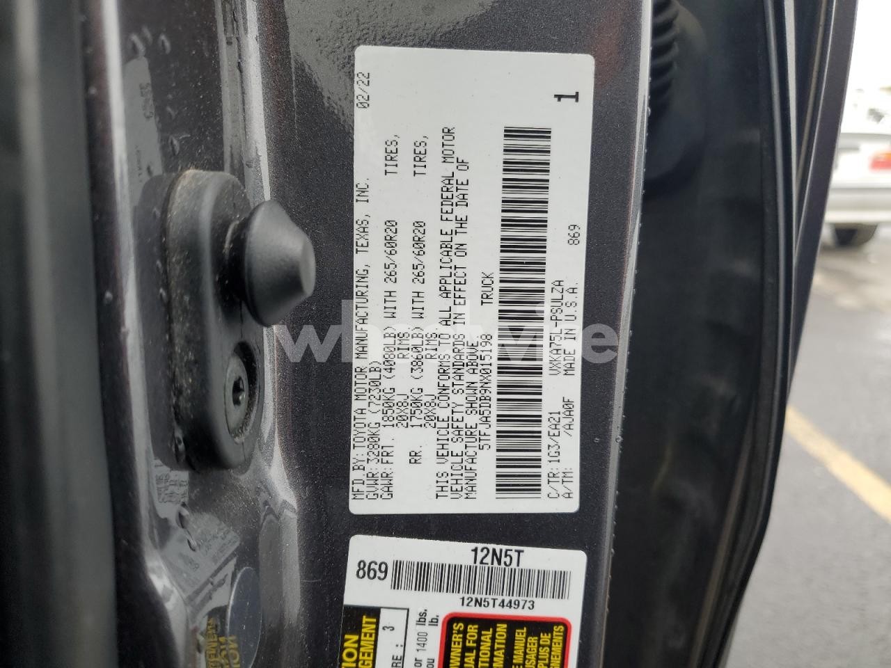 Photo 12 of 2022 TOYOTA TUNDRA CREWMAX LIMITED (VIN 5TFJA5DB9NX015198)