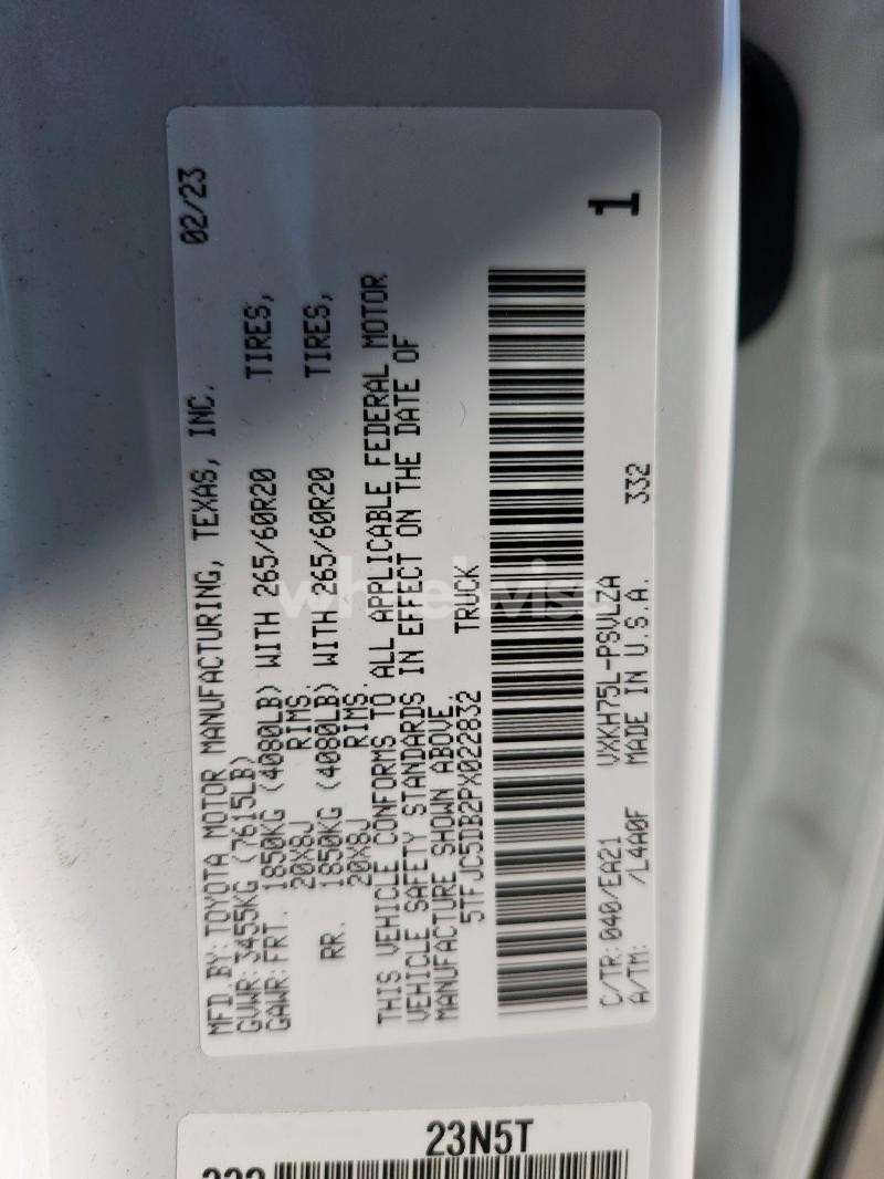 Photo 7 of 2023 TOYOTA TUNDRA CREWMAX LIMITED (VIN 5TFJC5DB2PX022832)