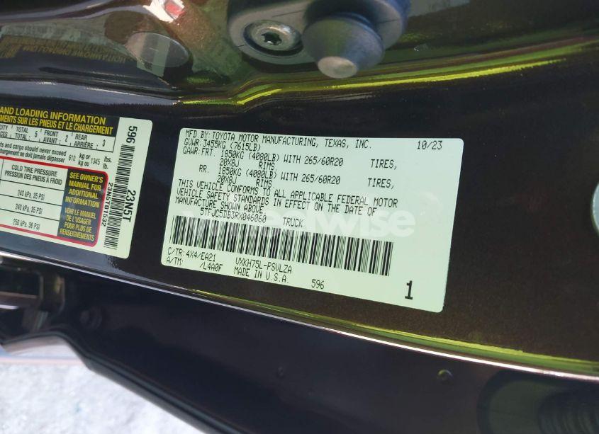 Photo 9 of 2024 Toyota Tundra HYBRID LIMITED 4WD (VIN 5TFJC5DB3RX046060)