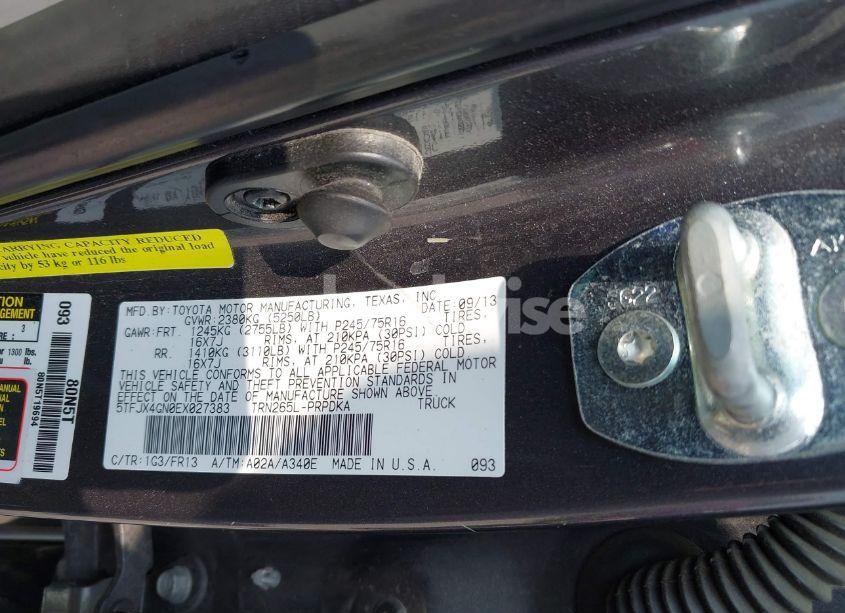 Photo 9 of 2014 Toyota Tacoma PRERUNNER (VIN 5TFJX4GN0EX027383)