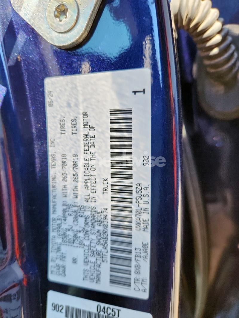 Photo 10 of 2024 TOYOTA TUNDRA CREWMAX SR (VIN 5TFLA5AB2RX039474)