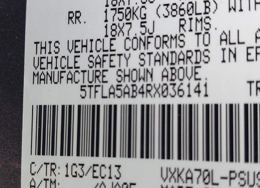 Photo 9 of 2024 Toyota Tundra SR5 (VIN 5TFLA5AB4RX036141)